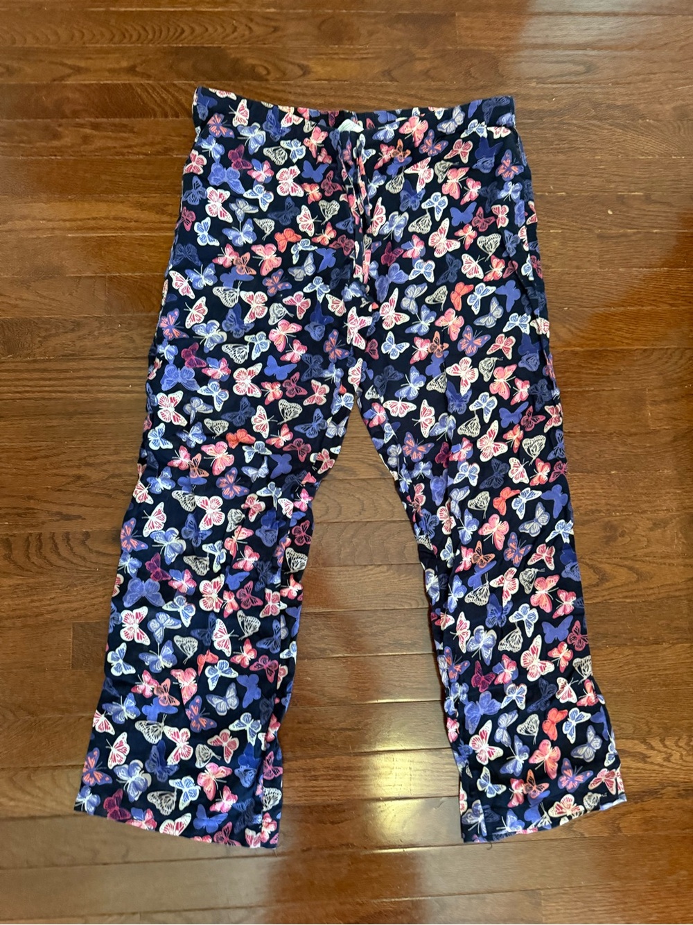 Forever 21 Navy Butterfly-Print Pajama Pants with Multicolor Accents